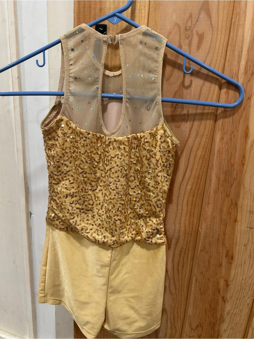 Yellow Sequin Halter Romper